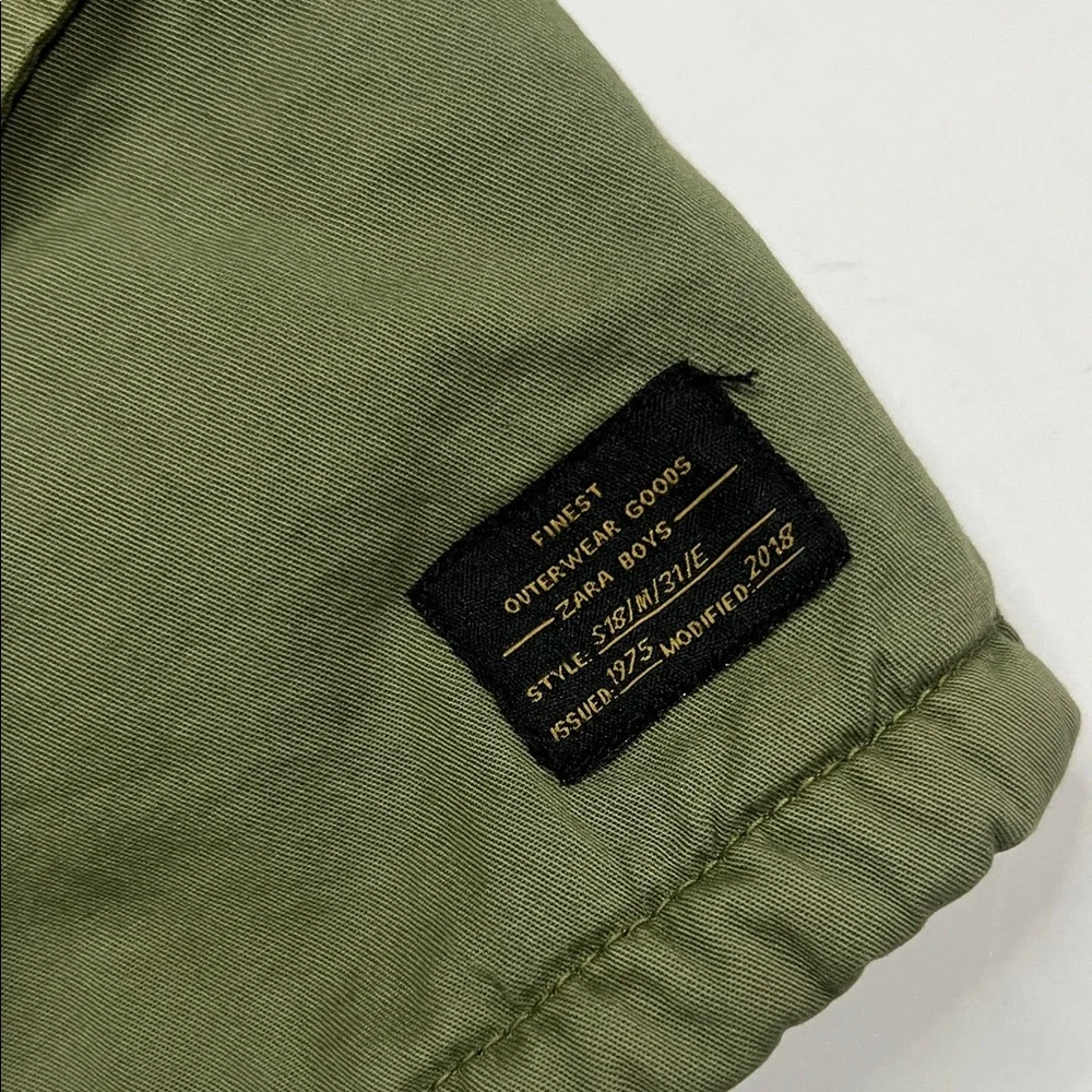 Zara Boys Aviator Olive Green Jacket - Picture 3 of 10